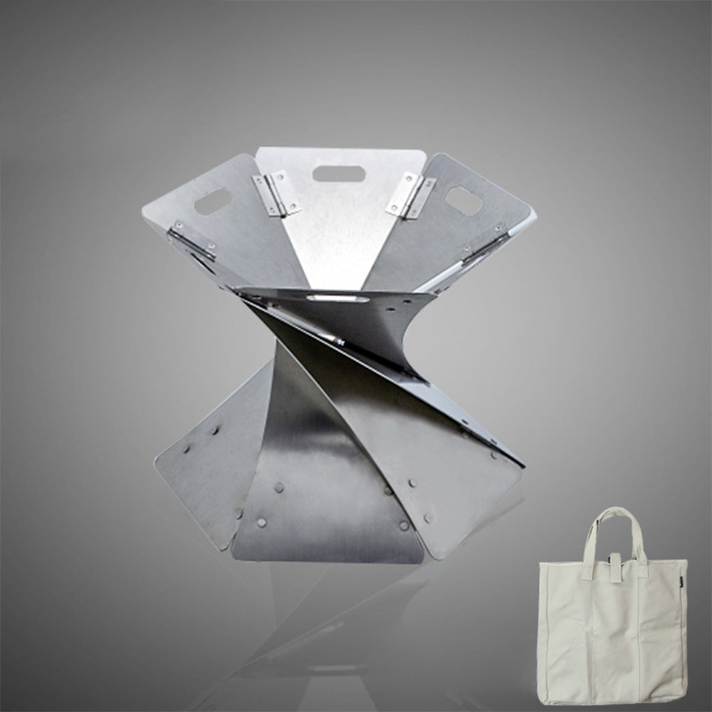 Folding Incinerator with Storage Bag – Stainless Steel