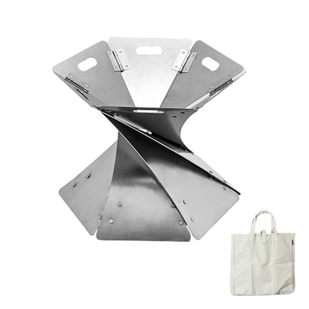 Folding Incinerator with Storage Bag – Stainless Steel